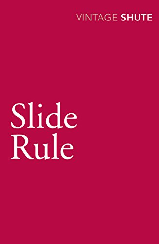 Book cover with a magenta background, white text reading Vintage Shute and Slide Rule.