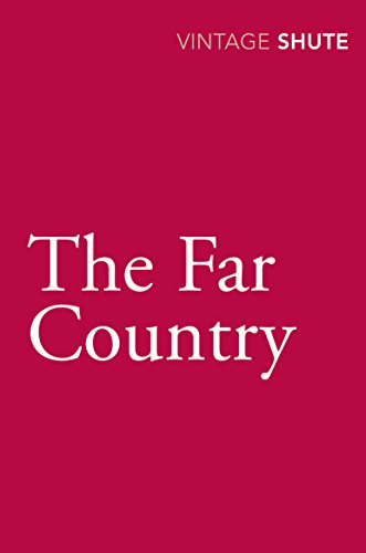 Book cover with white text on a solid magenta background reading Vintage Shute The Far Country.