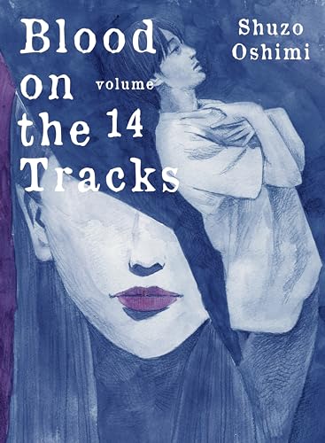 Book cover: "Blood on the Tracks 14" with a watercolor-style illustration.