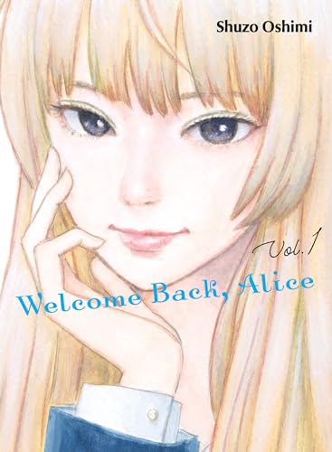 Manga cover featuring a close-up portrait of a blonde girl with blue text.