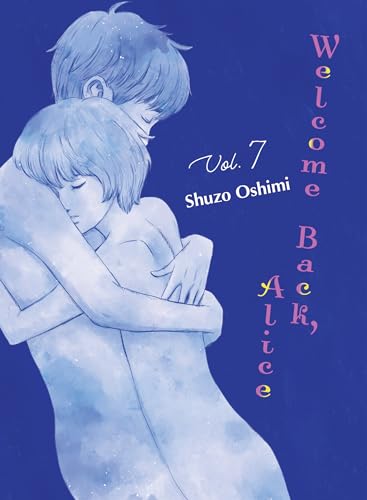 Manga cover: two figures embracing, blue tones, text reads "Welcome Back, Alice.