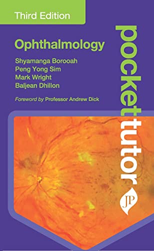Book cover: “Pocket Tutor Ophthalmology” with an eye image background.