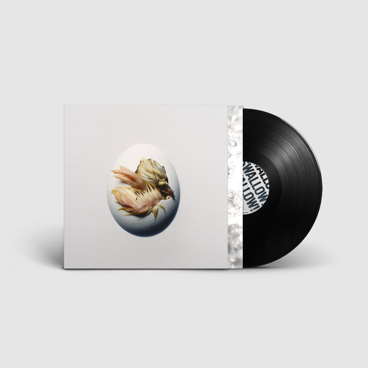 Shygirl’s “SWALLOW” vinyl record with cracked eggshell cover art.