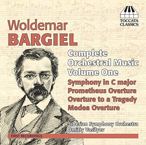 CD cover featuring a portrait of composer Wolde­mar Bargiel with musical notation.