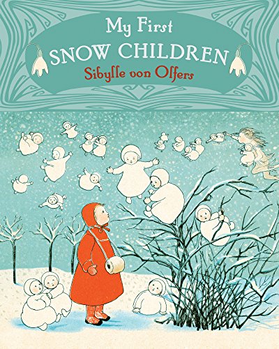 Book cover depicting children made of snow in a winter landscape.