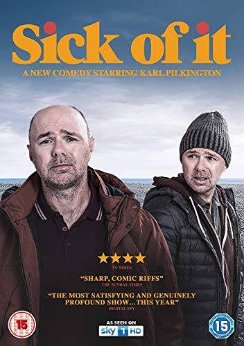 DVD cover for "Sick of It" featuring two men against a sky background.