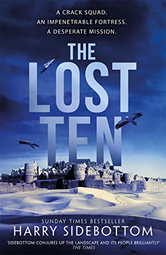 Book cover: “The Lost Ten” with a fortress and flying birds.