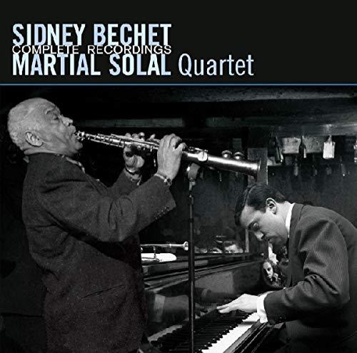 Black and white album cover showing a man playing clarinet and another playing piano.
