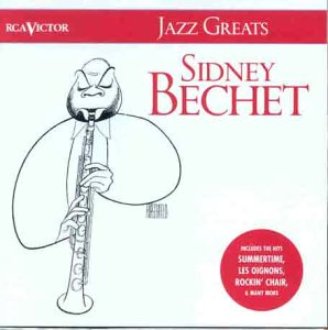 CD cover featuring a line drawing of Sidney Bechet playing the clarinet.