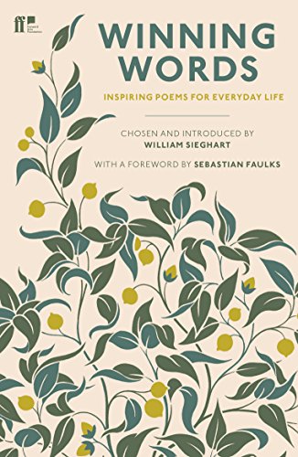Book cover with teal floral design and white title: "Winning Words.
