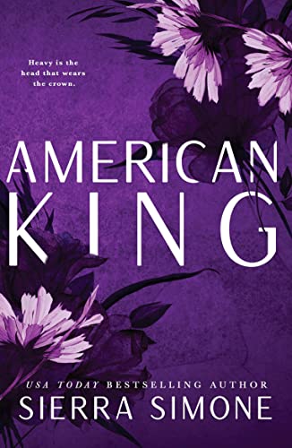 Book cover: "American King" with purple flowers and dark background.