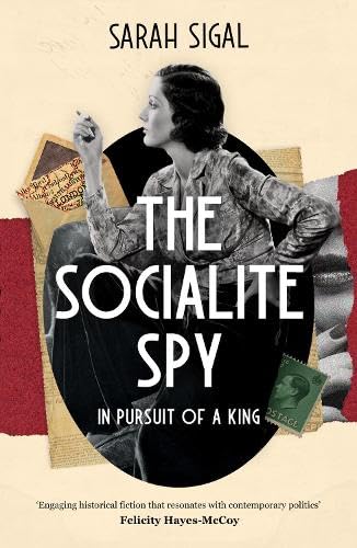 Book cover featuring a woman in vintage clothing, titled "The Socialite Spy.