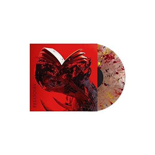 Crimson vinyl record with abstract, red and black cover art.