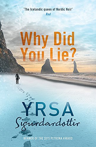 Book cover showing a lone figure walking on a snowy beach with sea stacks.