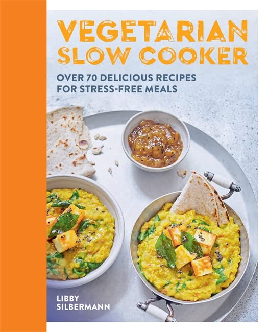 Cookbook cover with vegetarian dishes in bowls and flatbread.