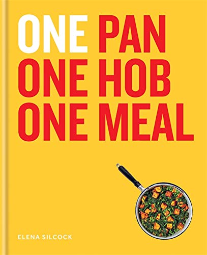 Cookbook cover with bold red text and a skillet of food.