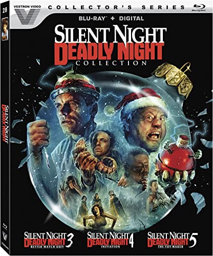 Silent Night Deadly Night 3" Blu-ray cover with a menacing Santa Claus image.