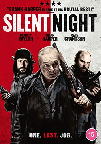 DVD cover for Silent Night featuring three men holding firearms against a split background.