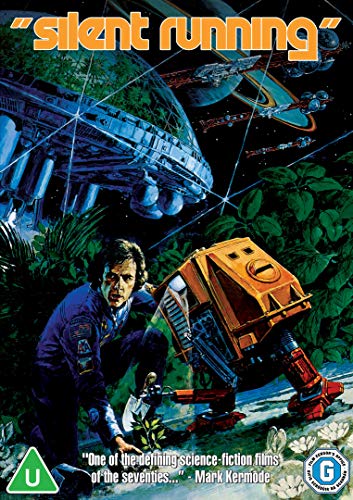 DVD cover for "Silent Running" featuring a man and robot amidst foliage.