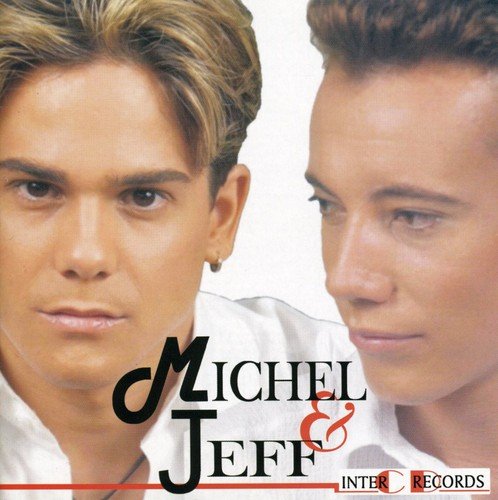 Close-up portrait of two men wearing white shirts with text Michel & Jeff below.