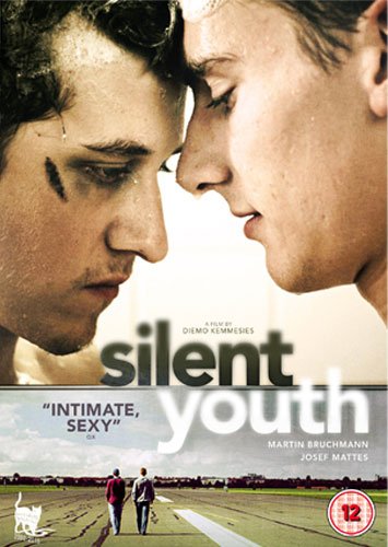 DVD cover for "Silent Youth" featuring two young men and an airport scene.
