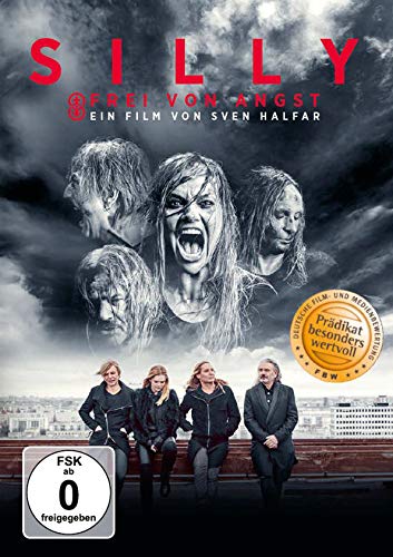DVD cover for “Silly: Frei Von Angst” featuring band members and dramatic imagery.