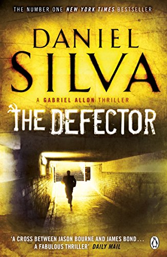 Book cover: "The Defector" by Daniel Silva, showing a man running in a tunnel.