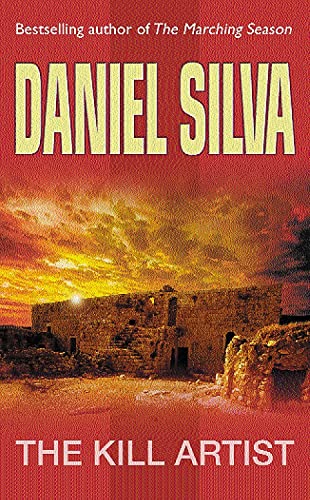 Book cover: "The Kill Artist" by Daniel Silva, desert landscape.