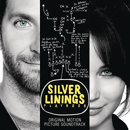Silver Linings Playbook" CD cover with Bradley Cooper and Jennifer Lawrence.