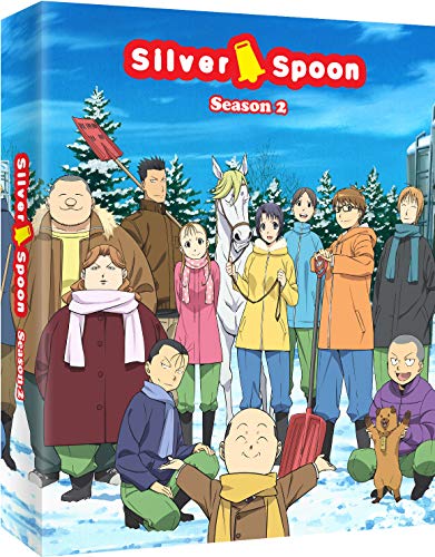 Silver Spoon" Season 2 Blu-ray cover with anime characters in a snowy landscape.