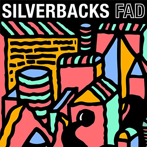 Silverbacks “Fad” vinyl album cover: abstract, colorful geometric shapes.