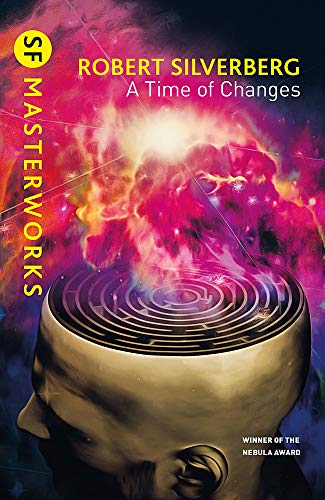 Science fiction book cover with a brain-shaped labyrinth and colorful nebula.