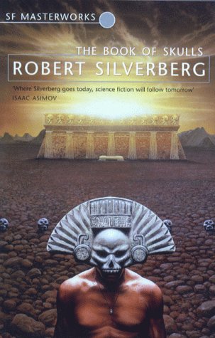 Book cover: desert landscape with a temple and skull-masked figure.