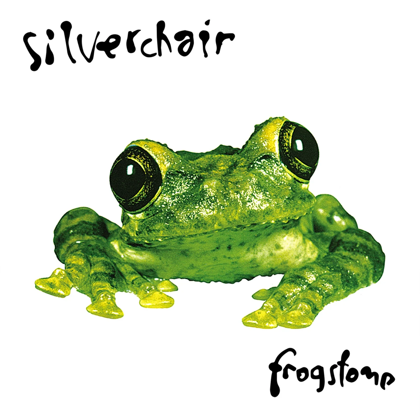 Album cover for Silverchair’s Frogstomp featuring a green and yellow frog.