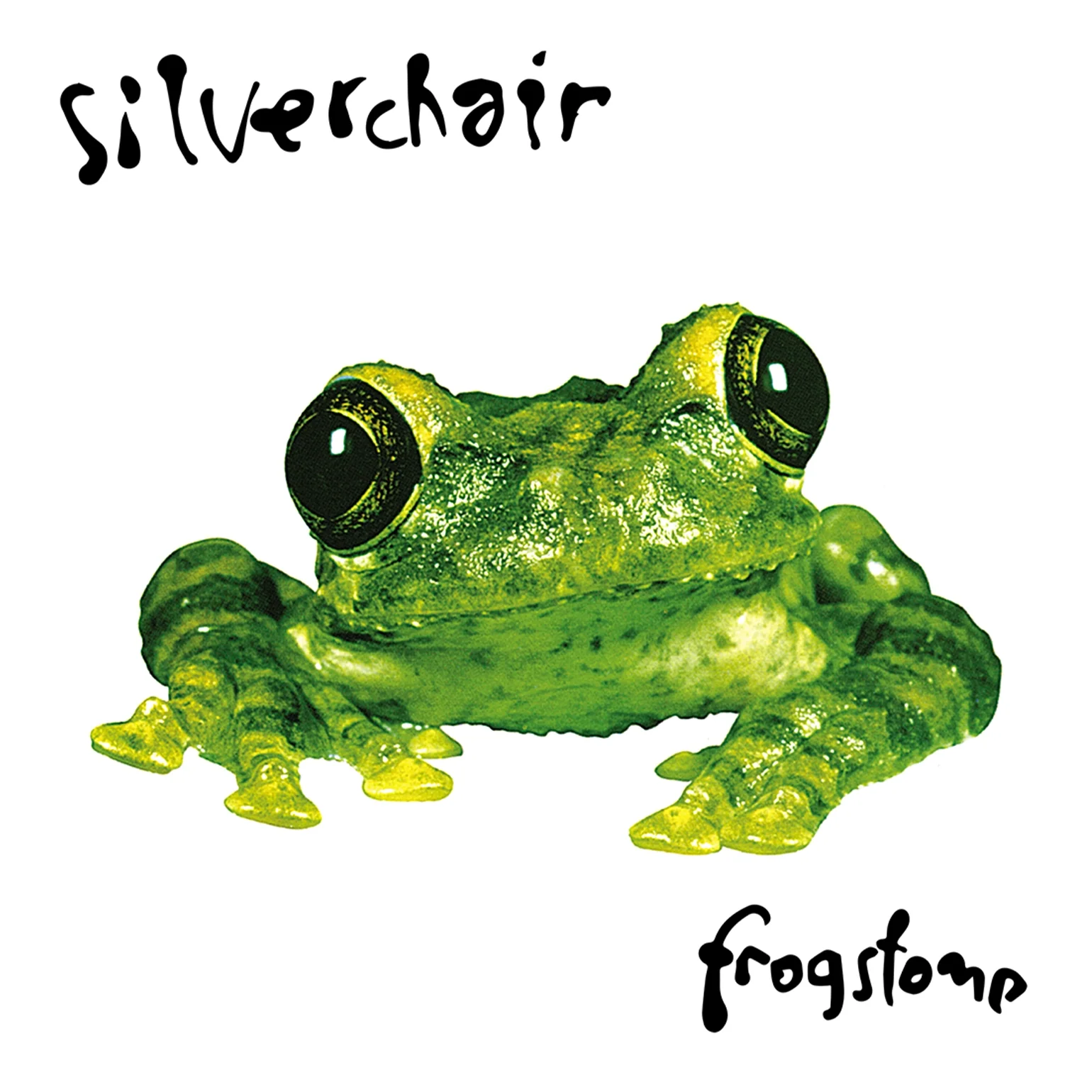 Album cover for Silverchair’s Frogstomp featuring a green and yellow frog.