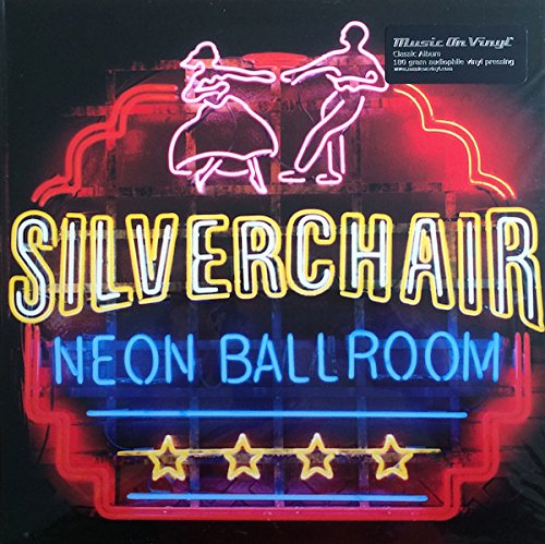 "Album cover with neon sign design featuring 'Silverchair' and 'Neon Ballroom' in bright colors."