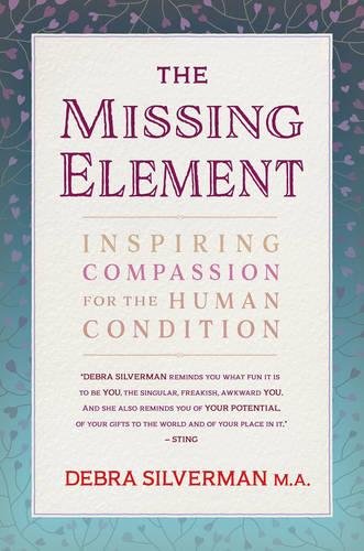 Book cover: "The Missing Element" by Debra Silverman, with floral background.