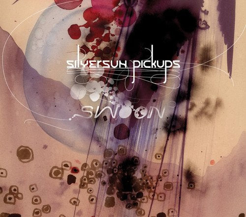 Album cover with abstract watercolor splashes in purple, red, and tan with white text.
