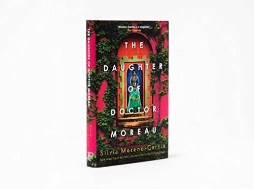 Book cover: "The Daughter of Doctor Moreau" with a woman in a doorway.