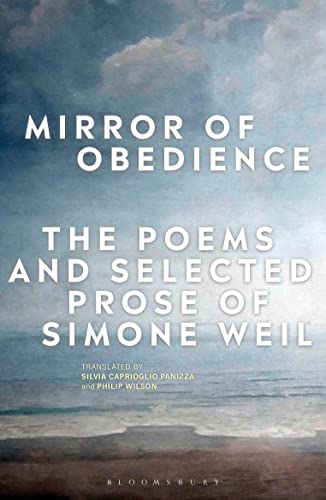 Book cover: "Mirror Of Obedience" by Simone Weil, with a seascape.