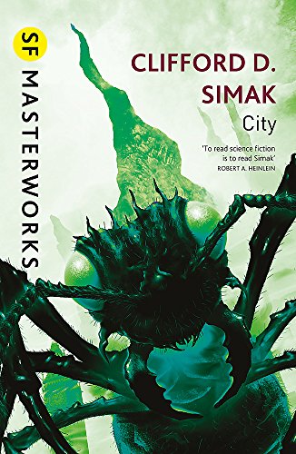 Book cover featuring a large, dark insect-like creature against a green, abstract background.
