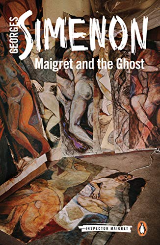 Book cover: “Maigret and the Ghost” with abstract nude figures.