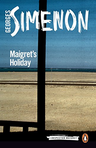 Book cover: “Maigret’s Holiday” with a beach scene and bold text.