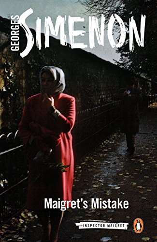Book cover: woman in red coat, man walking away, rainy street.