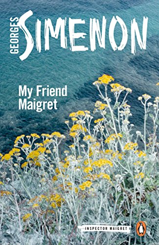 Book cover featuring yellow flowers against a blue sea with text Georges Simenon.
