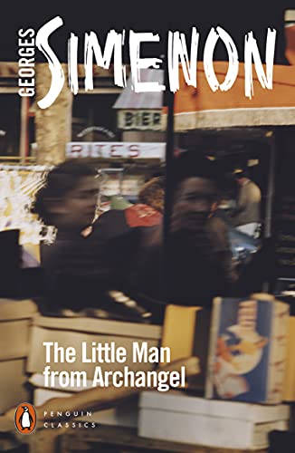 Book cover with blurred figures and text: "The Little Man from Archangel.