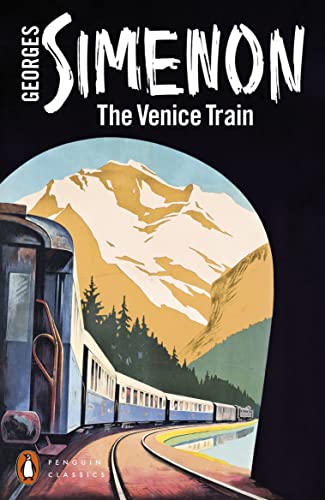 Book cover featuring a train traveling through a tunnel toward snow-capped mountains.