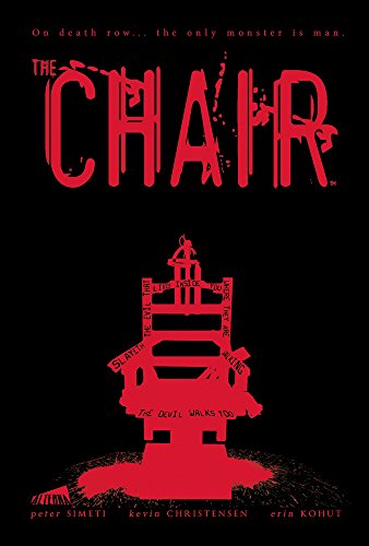 Book cover for "The Chair" depicting a red electric chair on black background.