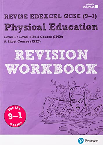 Purple Edexcel GCSE Physical Education revision workbook with a swimmer illustration.