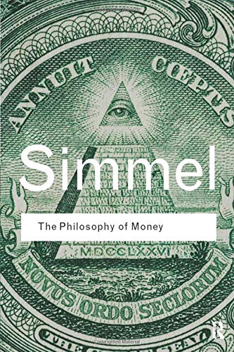 Book cover: "The Philosophy of Money" with an eye within a pyramid.